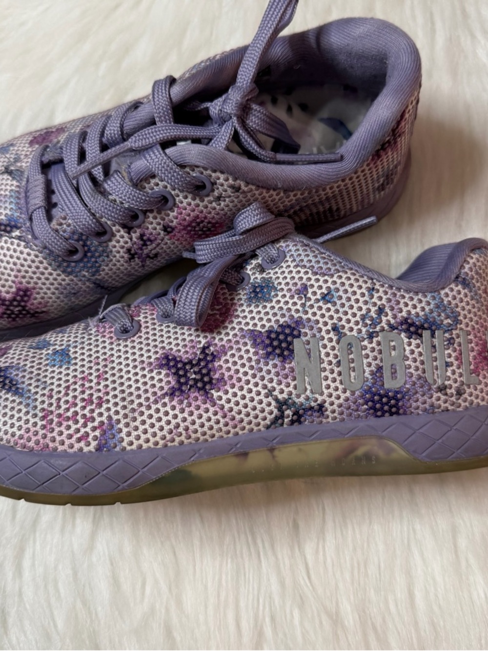 NOBULL Watercolor Floral Trainer Sneakers Purple - Picture 3 of 9